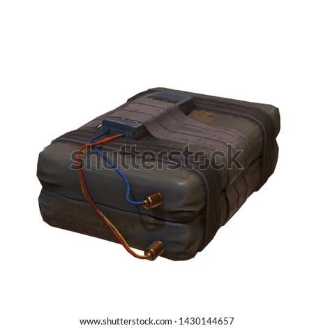 C4 bomb with timer Explosive device 3d rendering isolated