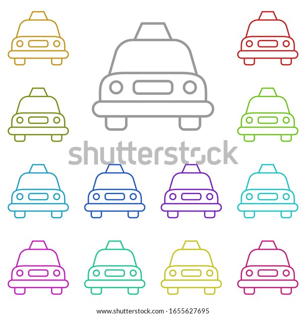 cab, taxi multi color icon. Simple thin line,\
outline of Hotel Service icons for UI and UX, website or mobile\
application on white\
background