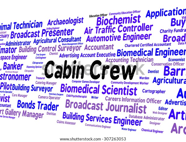 Cabin Crew Meaning Airline Stewardess Jobs Stock Illustration