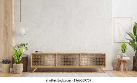 Cabinet TV,Shelf In Modern Empty Room,minimal Design, 3d Rendering