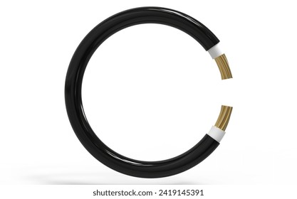 cable 3d. full circle Cable .black cable 3D Rendering
