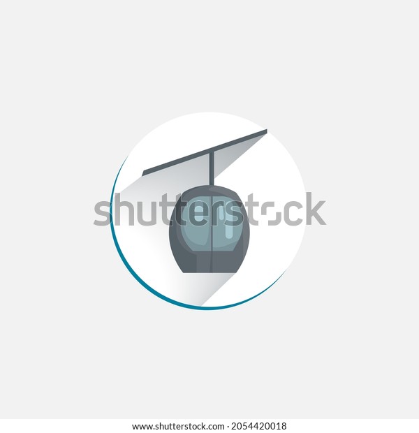 cable car flat icon. cable car clipart on
white background.