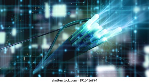 Cable - Fiber Optic Technology 3D Rendering

