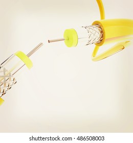 Cables for high tech connect. 3D illustration. Vintage style.
