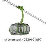 Cableway isolated on white background. 3d rendering - illustration