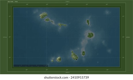 Cabo Verde composition. Pale elevation map