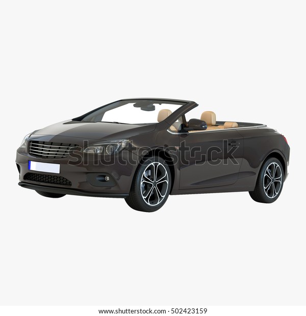 Cabriolet car\
isolated on a white. 3D\
illustration