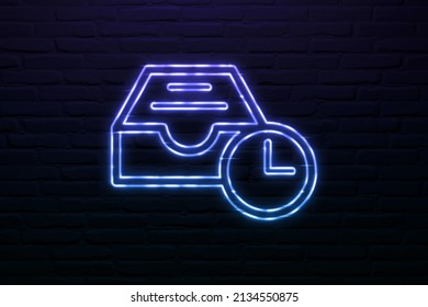 cache clustering icon neon style