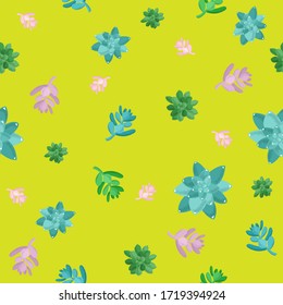 cacti pattern on a green background. Cacti in colorful bright flower pots. Bright patterns and shades. Bright garlands. - Powered by Shutterstock