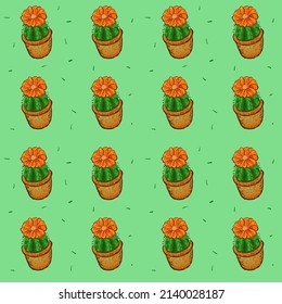 cactus wallpaper on green background