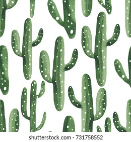 Cactus Watercolor Pattern