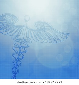 Caduceus With Abstract  Medical Concept Background