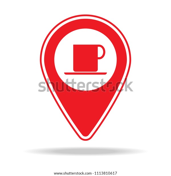 cafe map pin icon.
Element of warning navigation pin icon for mobile concept and web
apps. Detailed cafe map pin icon can be used for web and mobile on
white background