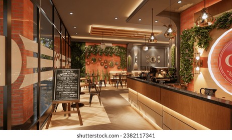 Cafe and restaurant interior in classic black style - Powered by Shutterstock