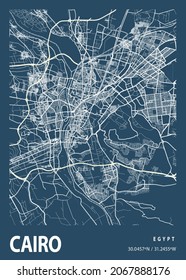 Cairo - Egypt Blueprint City Map is one of the coolest city map designs for you. This is a print-ready graphic. Use for Printable products