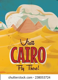 Cairo Vintage Travel Poster.