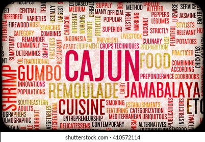 Cajun Food And Cuisine Menu Background With Local Dishes