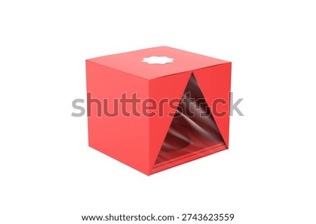 Cake Box. Paperboard Packaging Container Template for Wedding Party Decoration for your design. 3d illustration