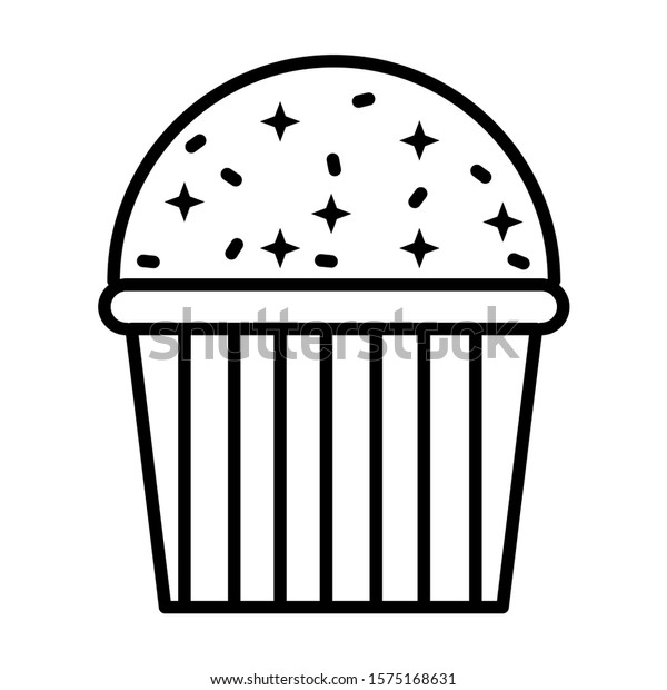 Cake Illustration Black Line Icon Design Stock Illustration 1575168631