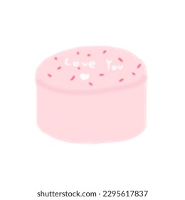 Cake pastels cute for valentines birthday .png