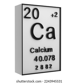 Calcium,Phosphorus on the periodic table of the elements on white blackground,history of chemical elements, represents the atomic number and symbol.,3d rendering