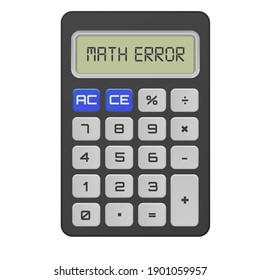 Calculator With Buttons And Math Error 3D Illustration