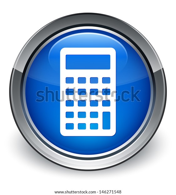 Calculator icon glossy blue
button