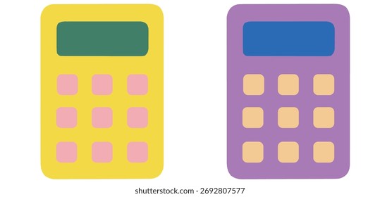 Calculator Icon Set - Simple Math and Finance Vector