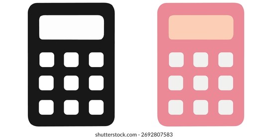 Calculator Icon Set - Simple Math and Finance Vector