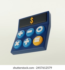 Calculator, visual representation of financial planning, risk calculation for conveying concepts of financial literacy, financial security, and financial freedom. 3D render illustration - Powered by Shutterstock