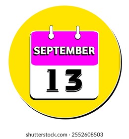 calendar 13 september icon date background. Png schedule symbol. - Powered by Shutterstock