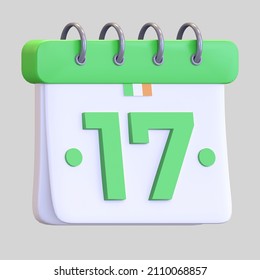 calendar 17 march date icon st Patrick's Day symbol 3d render illustration - Powered by Shutterstock