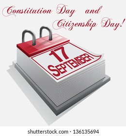 Calendar 17 September Constitution Day And Citizenship Day