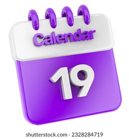 Calendar 19 3d Render With Background