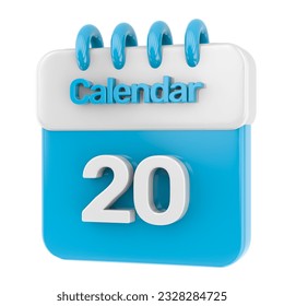 Calendar 20 3d Render With Background