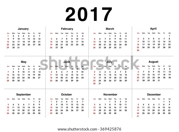 Calendar 17 Planning Calendar December 17 Stock Illustration