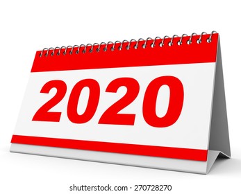 Calendar 2020 on white background. 3D illustration.