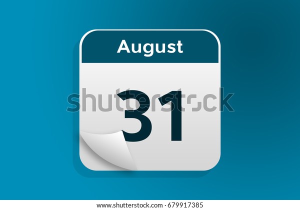 Calendar 31 August Date Month Illustration Stock Illustration