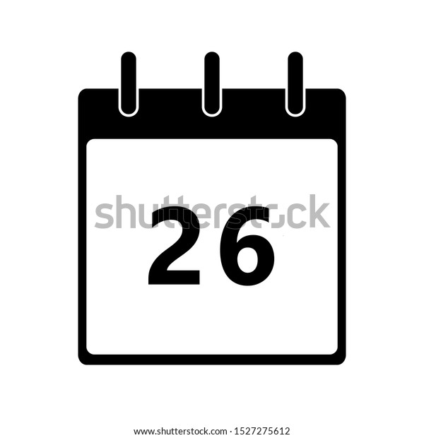 カレンダーの白黒のコンセプト アイコンイラスト 分離型記号 日付26 のイラスト素材