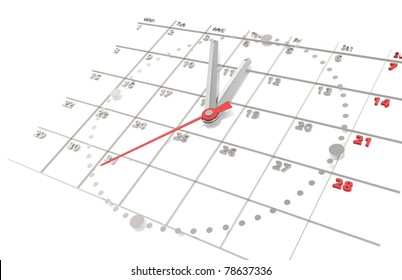 Calendar and Clock. Steel edition. - Powered by Shutterstock