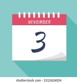 Calendar Date - November 3. Planning. Time management.