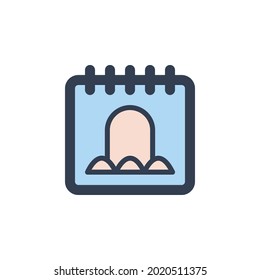 Calendar Date RIP Outline  Icon