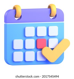 Calendar Icon 3D Render Illustration