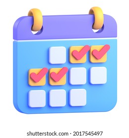 Calendar Icon 3D Render Illustration