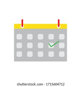 The Calendar Icon Have A Green Check Mark On Calendar.