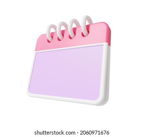 Calendar Icon Symbol Floating Isolated On White Background Minimal Cartoon Style Design. Day Month Year Time Concept. Cute Smooth. 3d Rendering Illustration