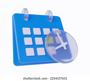 calendar icon with watch 3d illustration ,  appointment, reminder icon with glass morphism style - Powered by Shutterstock