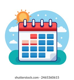 Calendar illustration isolated on a white background - Powered by Shutterstock