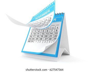 Calendar Isolated On White Background 3d Stock Illustration 627547364 ...