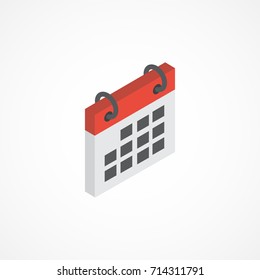 Calendar Isometric Icon. 3d Illustration.